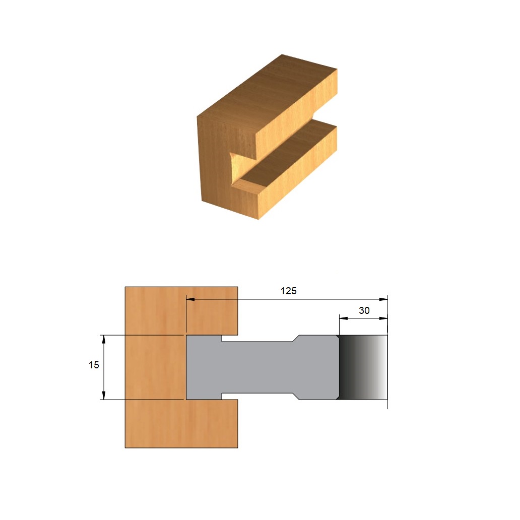 Fresa para Ranhura de Aço Ø125 x 15 x 30 – 8 Dentes - Cód. 2800.21